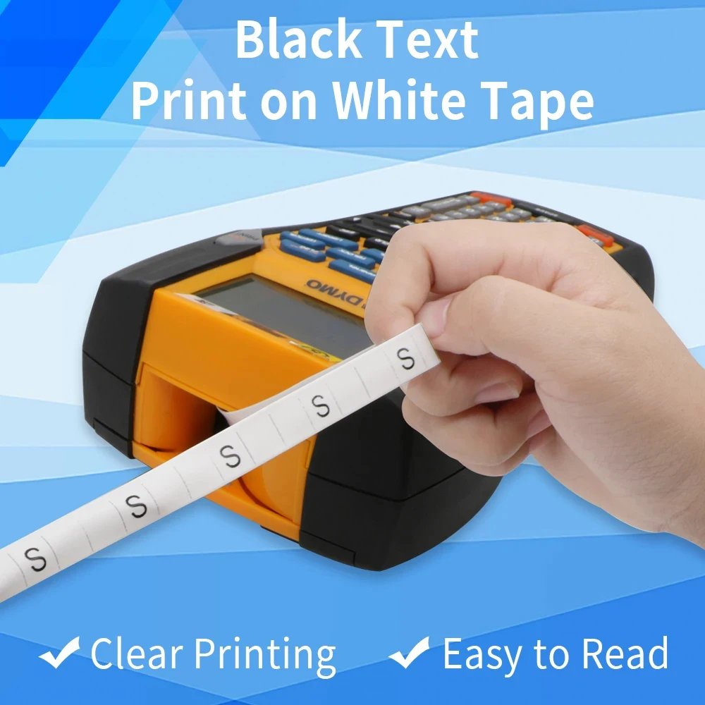 1Pcs 6-24mm Black on White Heat Shrink Tube Tape 18051 18052 18053 18054 18055 18056 For Dymo RHINO 4200 5000 5200  Label Printe