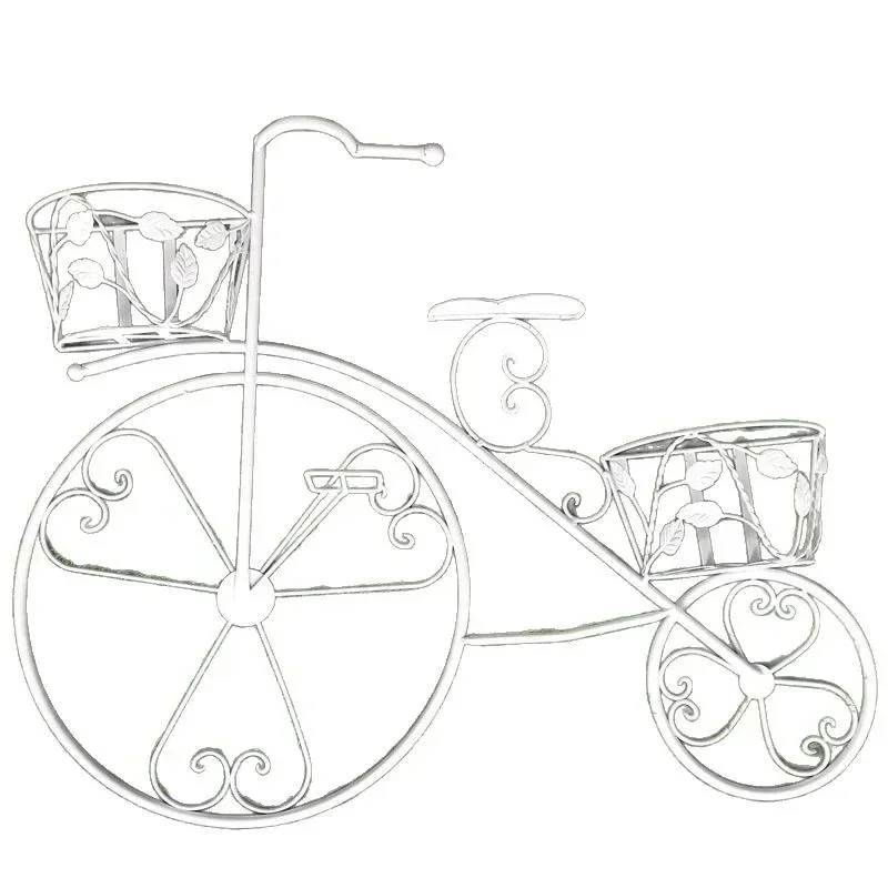 

Pastoral wrought iron bicycle wall hanging flower stand shop window decoration