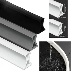 50cm Shower Water Barrier Silicone Bendable Water Stopper Water Retaining Strip for Bathroom Door Threshold Dam Barrier