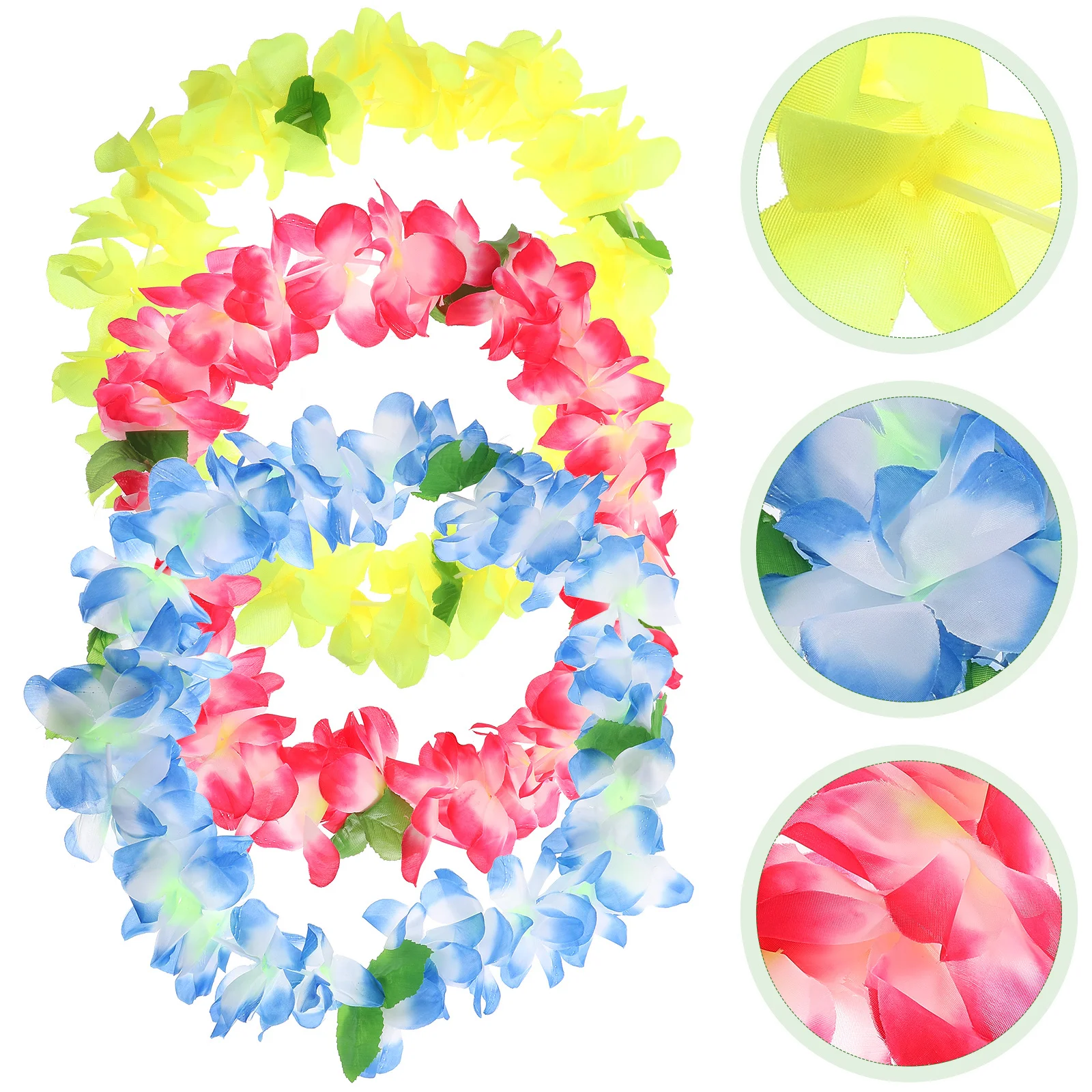 

3Pcs Hawaiian Leis Necklace Pink Blue Yellow Artificial Flowers Garland Tropical Party Accessory for Pet Puppy Cat Costume