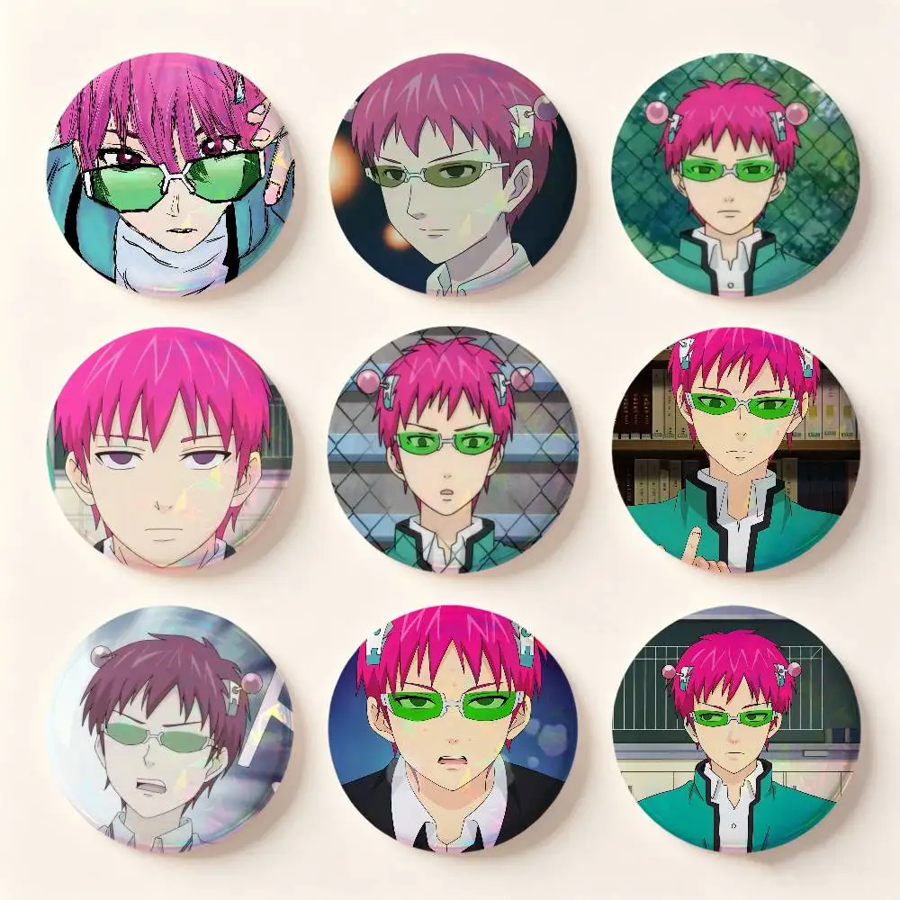 Saiki K D-Disastrous L-Life Badges 25 32 44 58 75 Mm Round Cosplay Pin Bag Decor Fans Collect Friends Gifts Brooch Souvenir