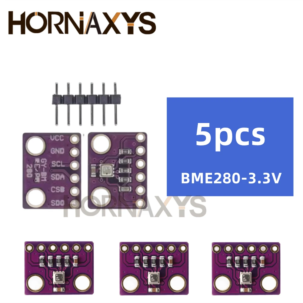 Imagem -05 - Sensor de Temperatura e Umidade Digital Módulo de Sensor de Pressão Barométrica I2c Spi 1.85v Bme280 5v 10 Pcs 3.3v