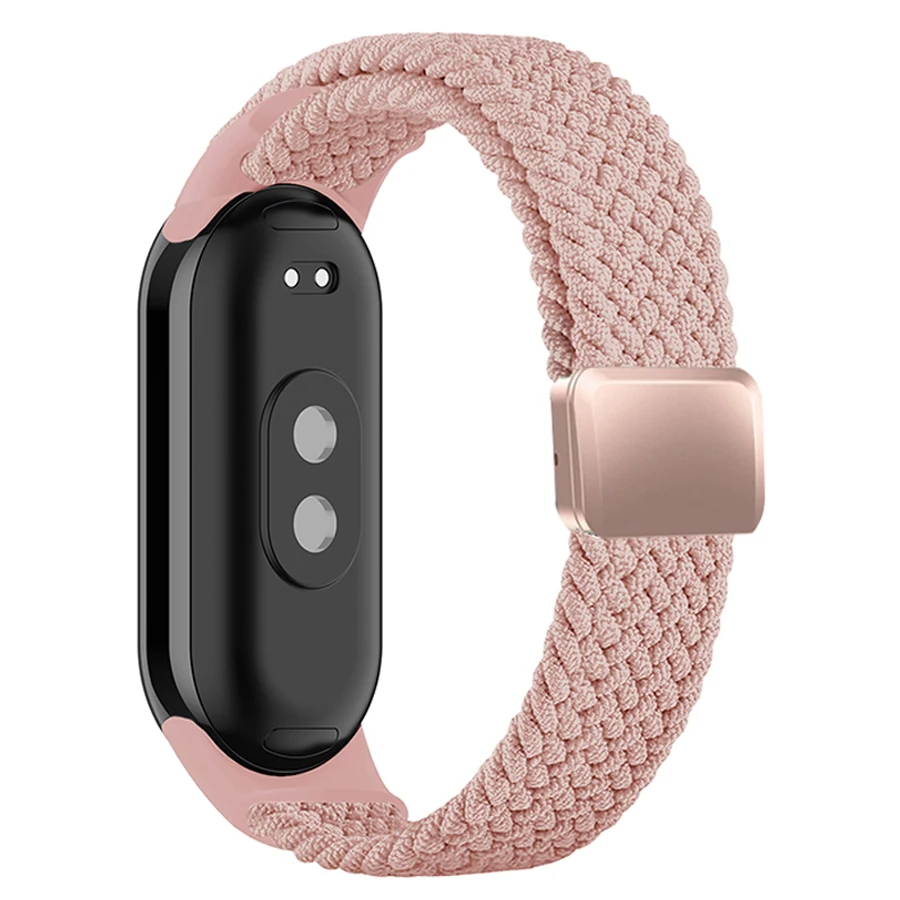 Elastische Nylon Gevlochten Band Voor Mi Band 8 9 10 Armband Magnetische Gesp Horlogeband Voor Xiaomi Mi Band 9 10 Correa Polsband