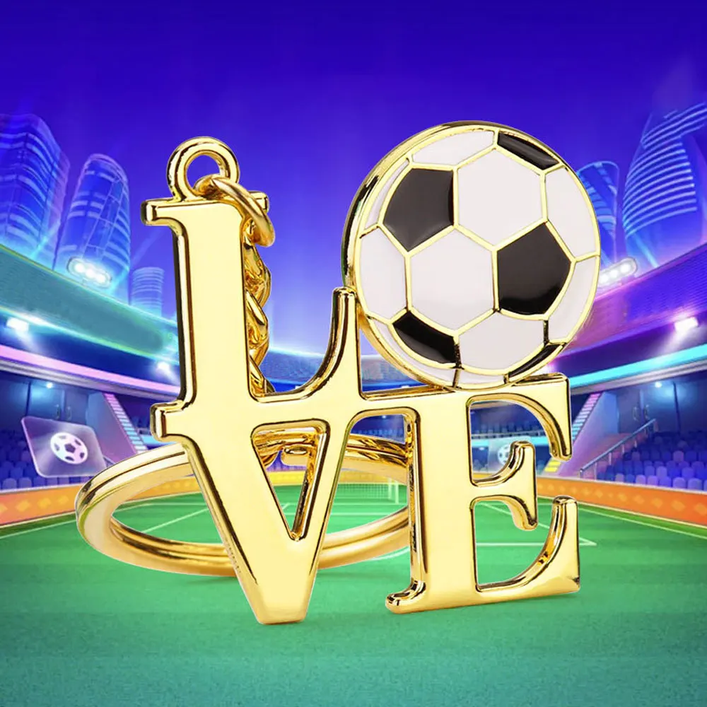 1Pc Euro Five Major League Football Keychains Zinc Alloy Keyrings 2024 Personalised Pendants Car Interior Decor Accessories