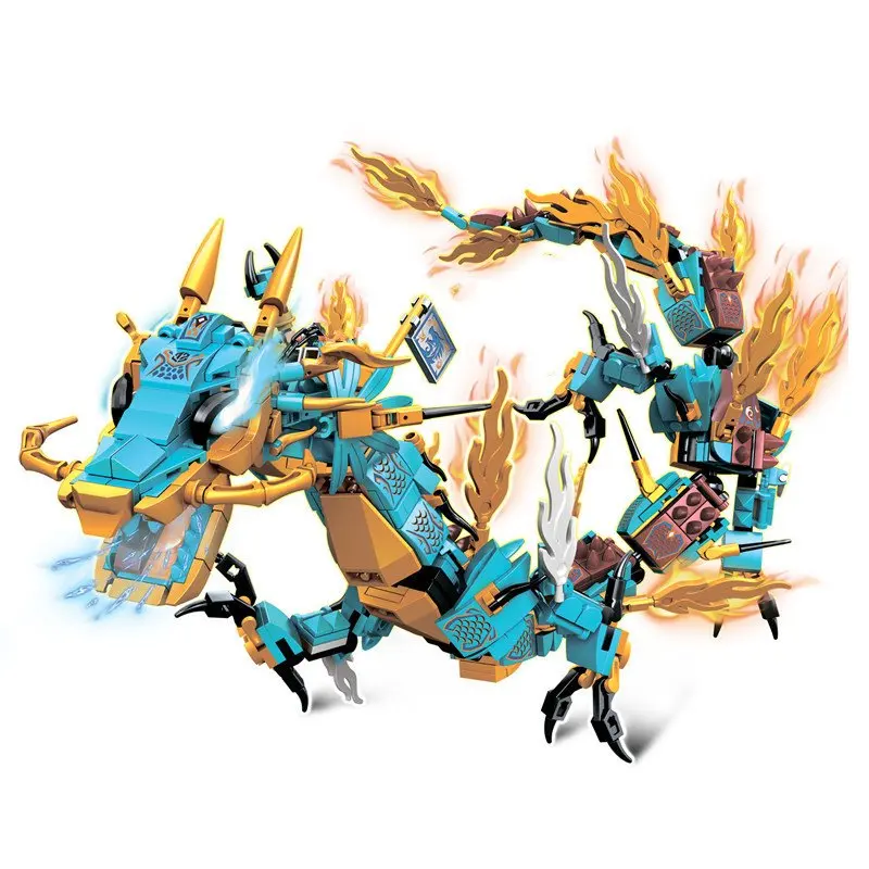 

Creative building blocks God Beast Dragon 2 style assembly placed toy gifts