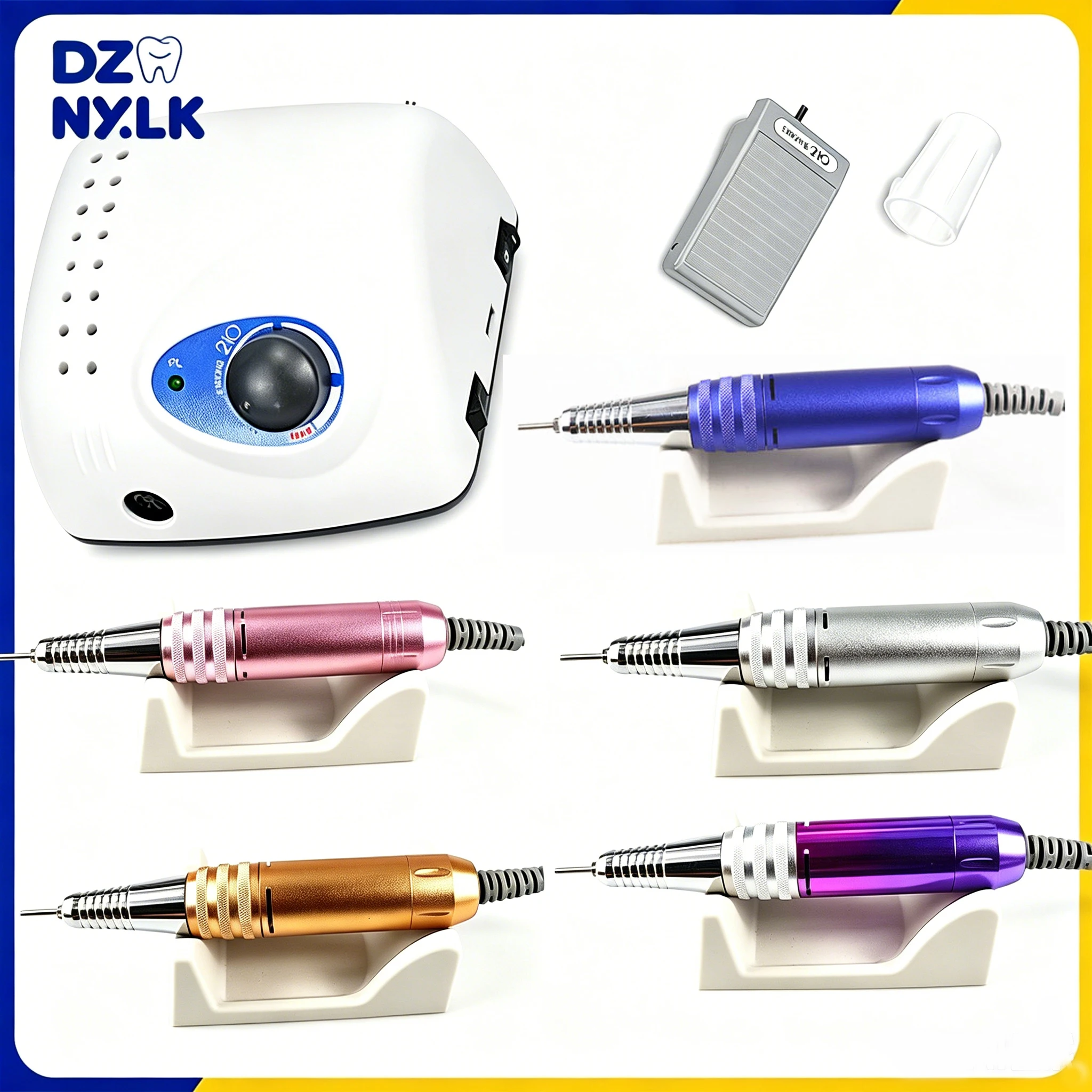 35000rpm STRONG 210 Electric Manicure Grinder Multicoloured PRO XII Handle Manicure Pedicure Nail Drill  Polish  Apparatus Tools