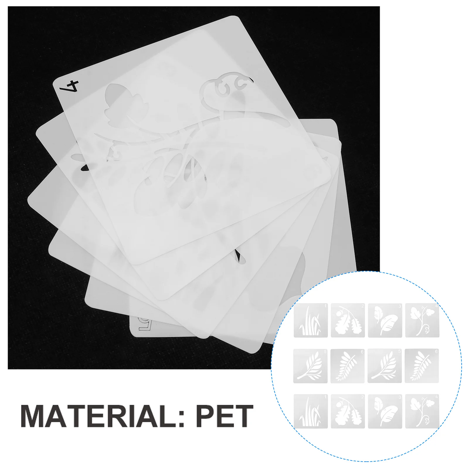 

12 Pcs Hollow Leaf Stencils Painting Templates Premium PET Material Reusable Art Templates Kids Gifts Student Supplies