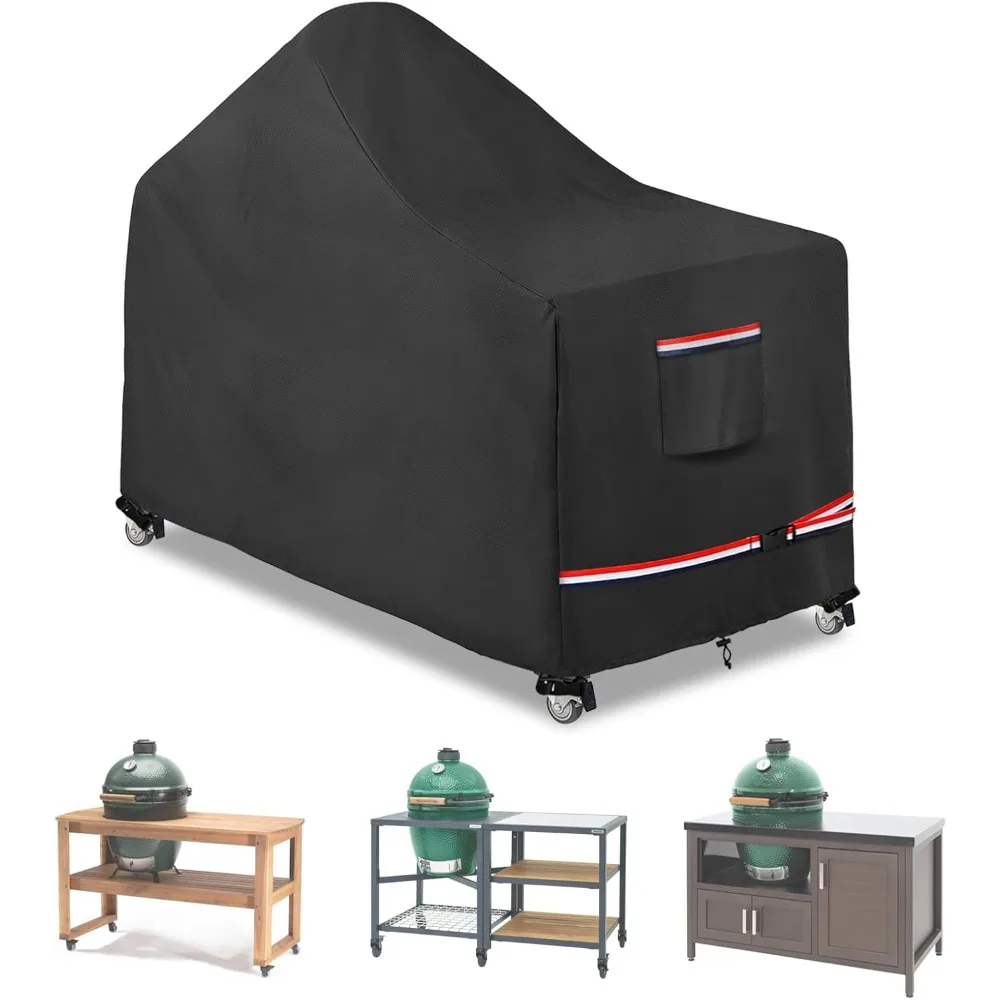 

Waterproof Heavy Duty Outdoor Kamado Ceramic BBQ Grill Cover for 60 Inch XL Green Egg Grill Table Cart