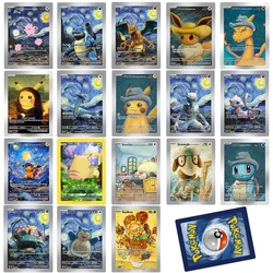 Juego de cartas de colección de Pokemon Van Gogh, juego de cartas individual clásico de Pikachu DIY, tarjetas de Anime hechas a mano, juguetes de regalo, 18 piezas por juego