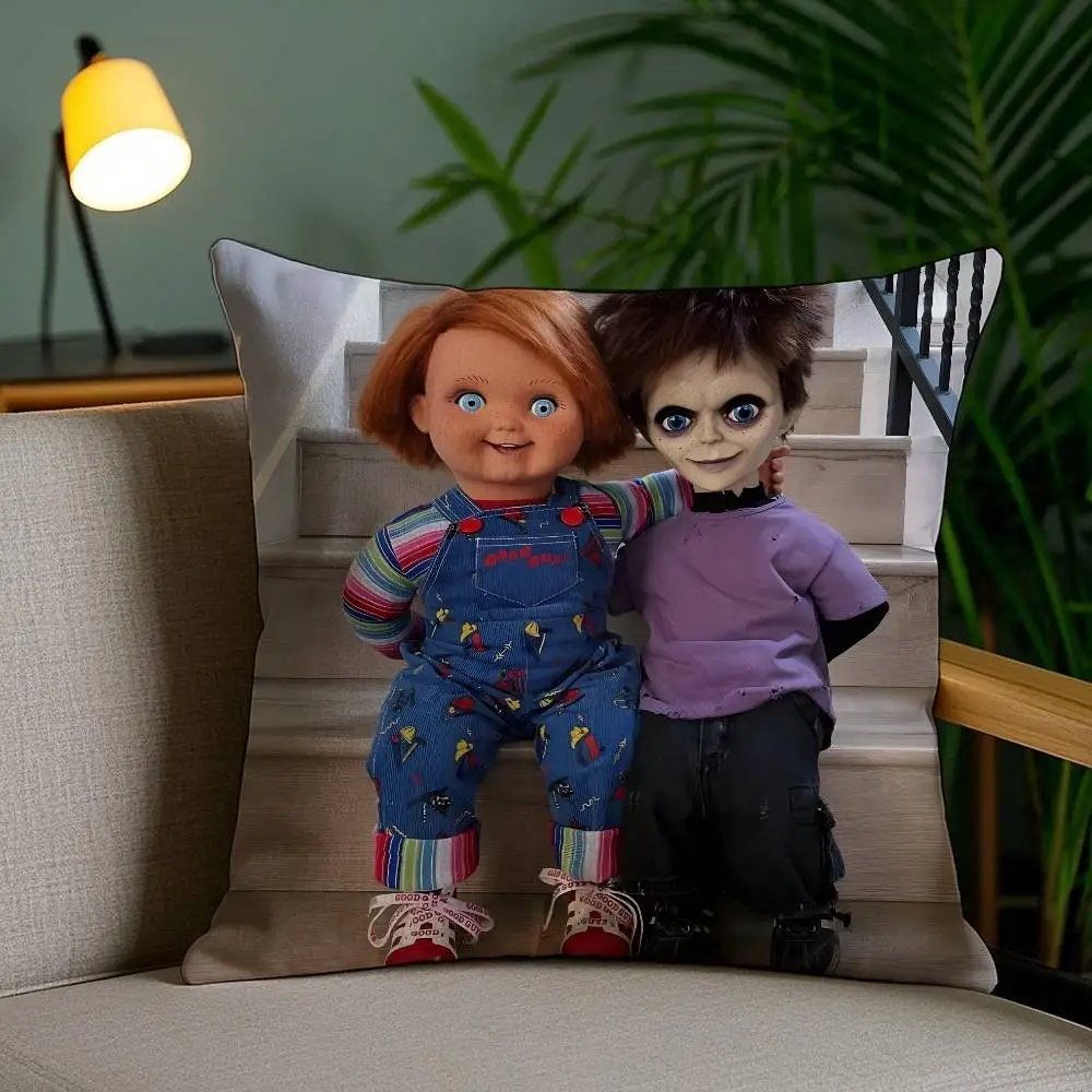 B-bride of C-Chucky Horror moive Pillow Case Anti-dustmite Invisible zipper Sofa Bed