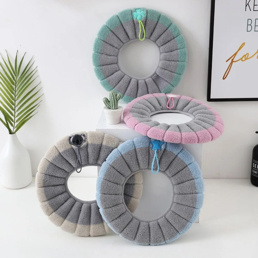 

1 Pack Stitched Color Portable Toilet Mat O Type Universal Washable Washable Skin Friendly Soft Breathable Toilet Seat Cushion