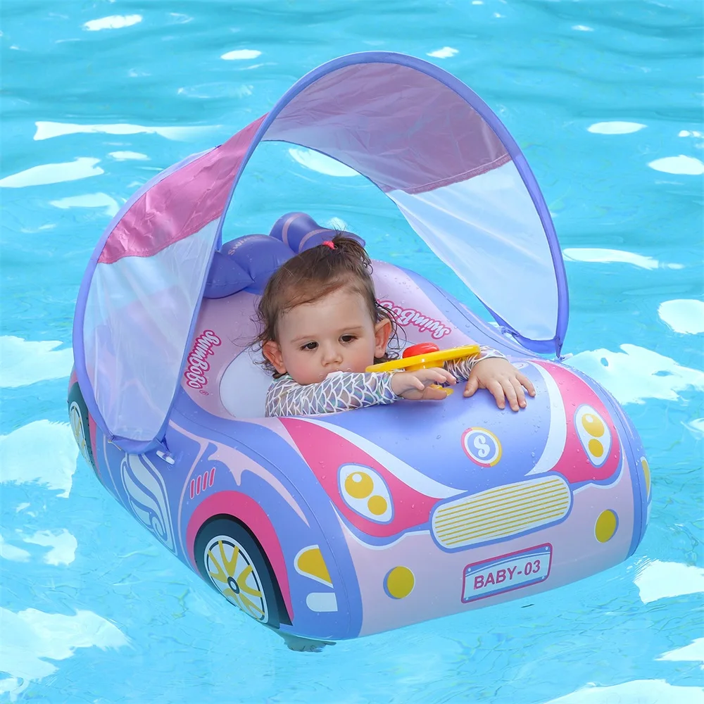 Swimbobo 子供車水泳シートフロートリングインフレータブル幼児フローティング夏水泳ボートサークル入浴水おもちゃベビーフロート