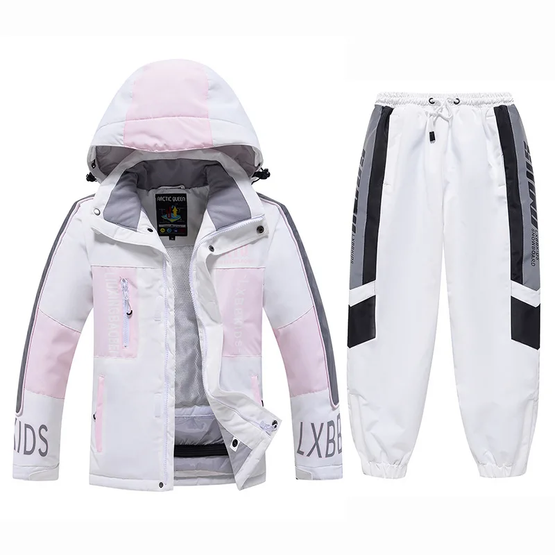 -30℃ Boy girl skiing suit waterproof 5 6 7 8 9 10 11 12 13 14 15 year old children's snow clothing Warm snowboarding Coat pant