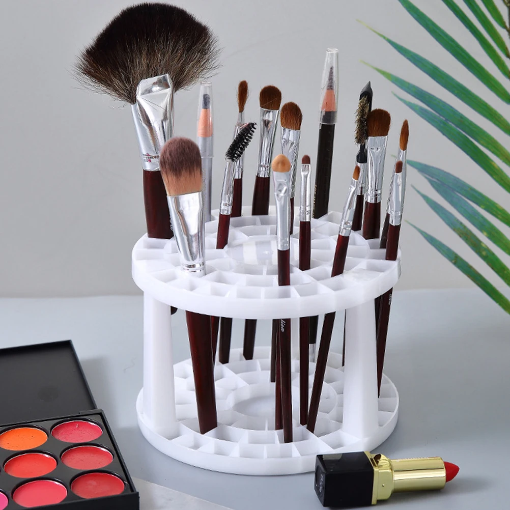 

2Pcs Pen Holder Paint Brush Organizer Multi-Hole Round Stand Plastic Pencil Storage Rack for Home School Office Artist