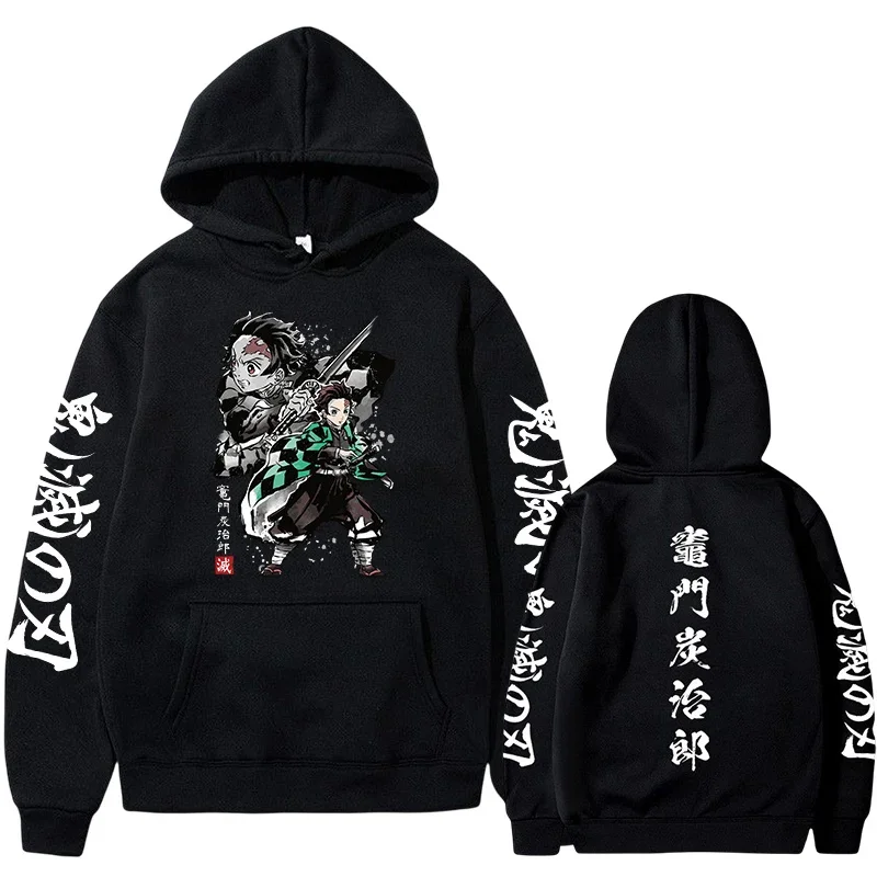 Japanes anime demon slayer plus size hoodie pullover men women sweatshirts Kamado tanjirou graphic printed unisex streetwear top