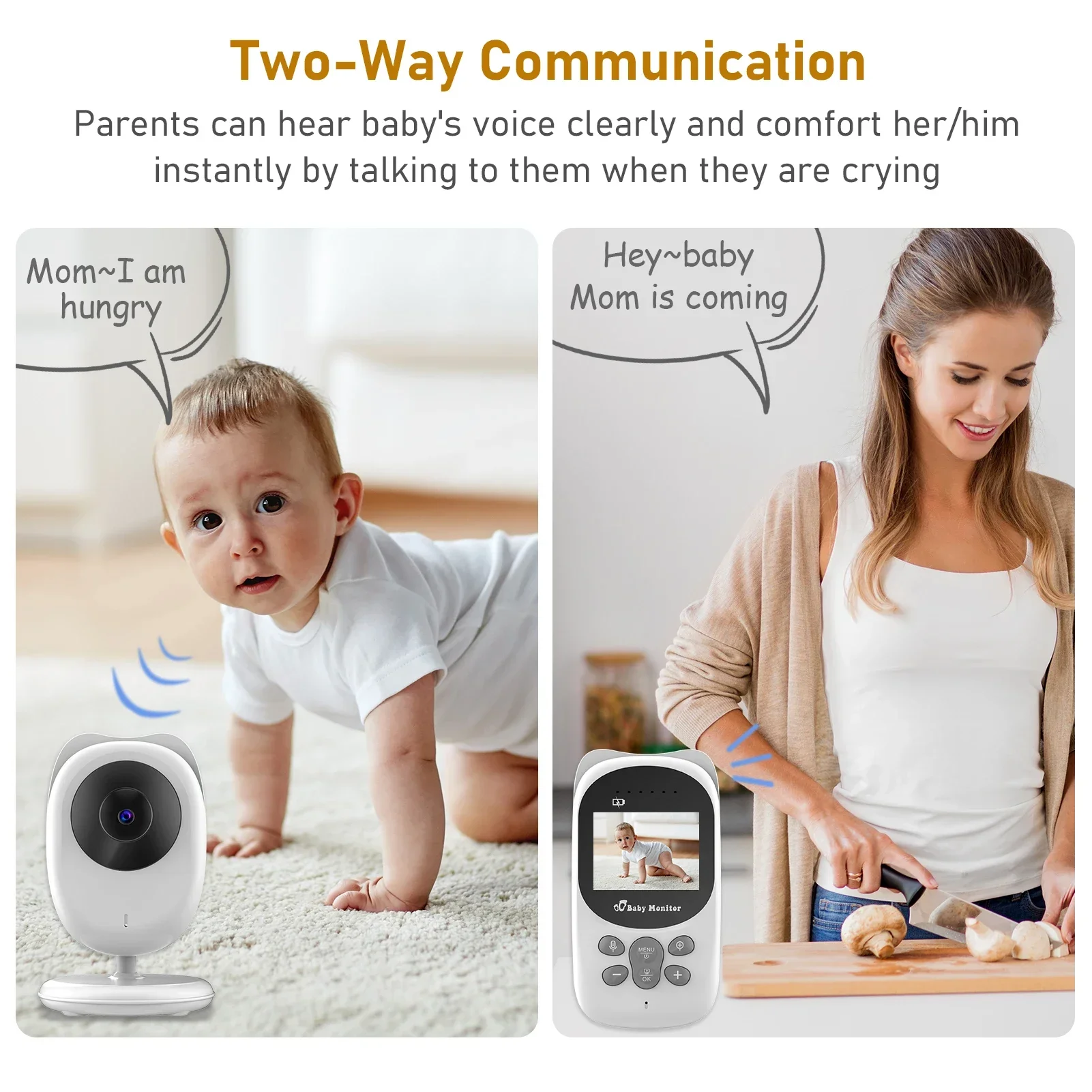 

Portable Monitoring Wireless Baby Monitor 2.4 Inches 24 hours surveillance video baby room camera baby protection safety