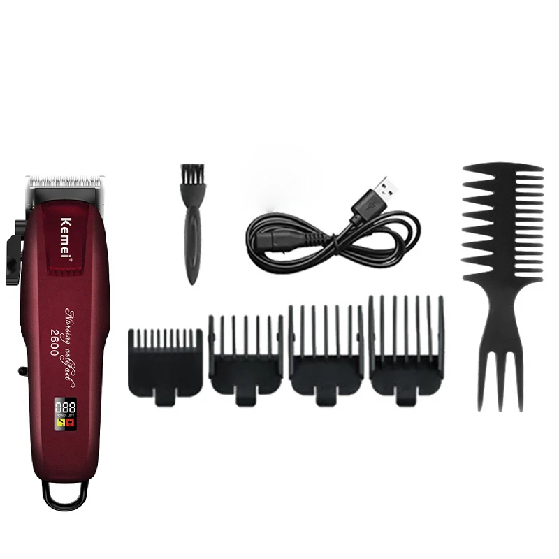 

Kemei Pg2600 Регулируемая машинка для стрижки волос Профессиональный парикмахерский триммер для волос для мужчин Электрическая машина для стрижки бороды Перезаряжаемая
