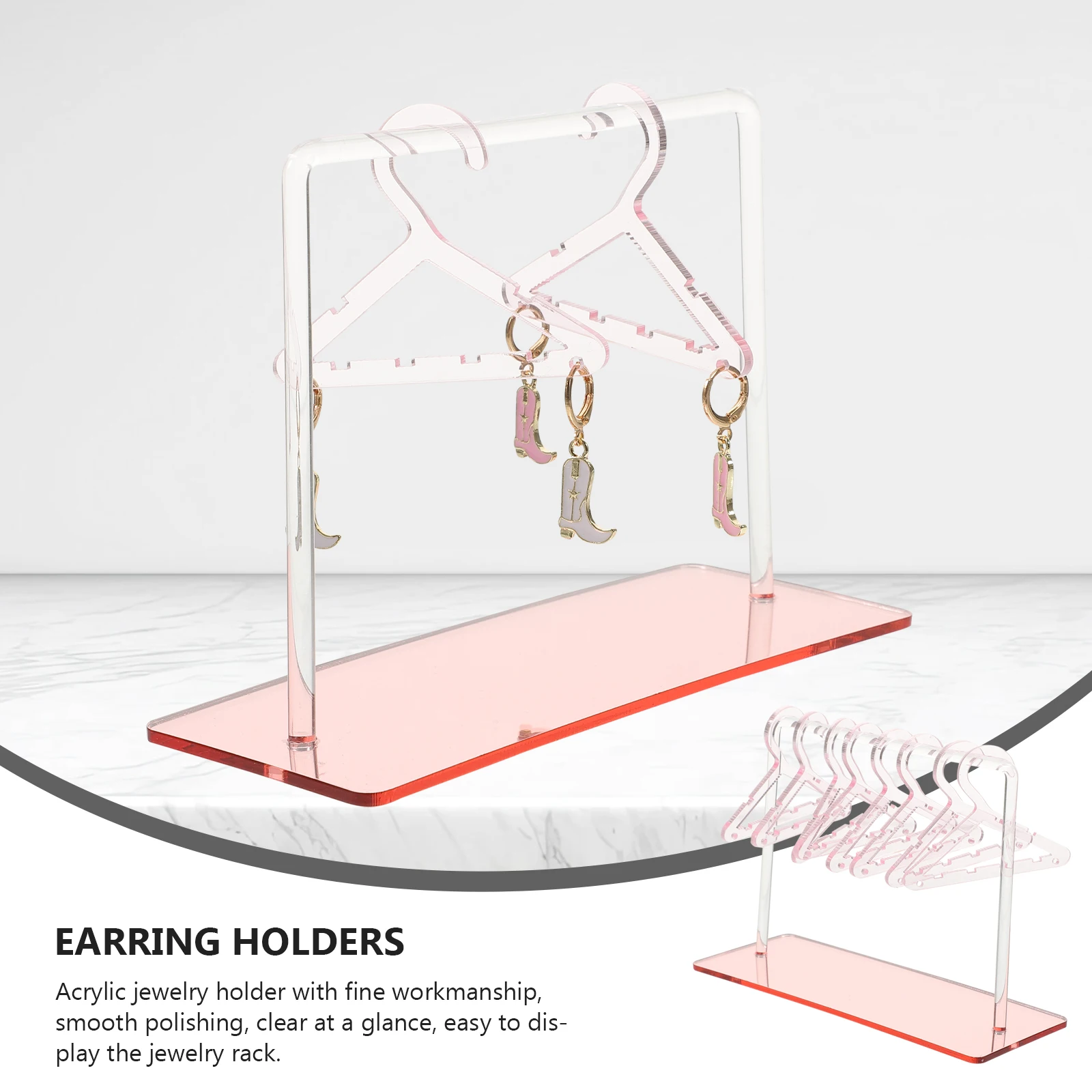

Earring Storage Rack Holder Acrylic Desktop Jewelry Organizer Stand Necklace Earrings Hanger Shape Hanging Durable Smooth Rack