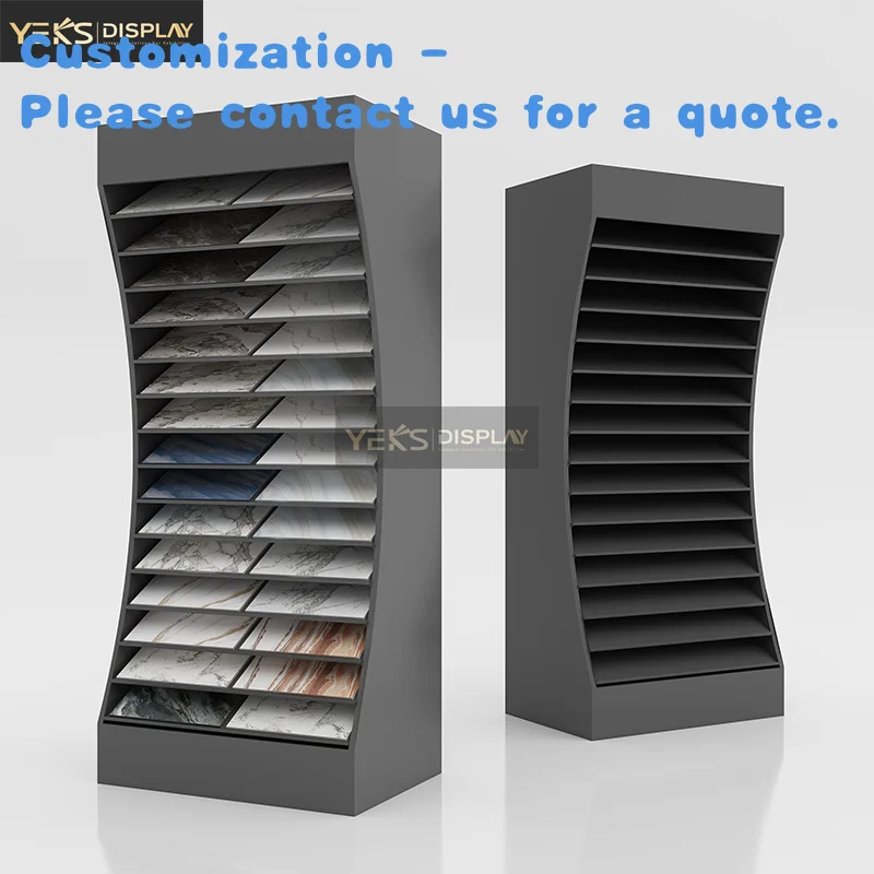 

Изготовленная на заказ каменная витрина на заказ, многослойная напольная подставка, гранитная кварцевая башня, плитка, витрина, выставочный зал