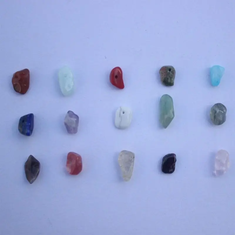 15 colores surtidos cuentas piedras preciosas, kits chips naturales forma irregular para manualidades, pulseras,