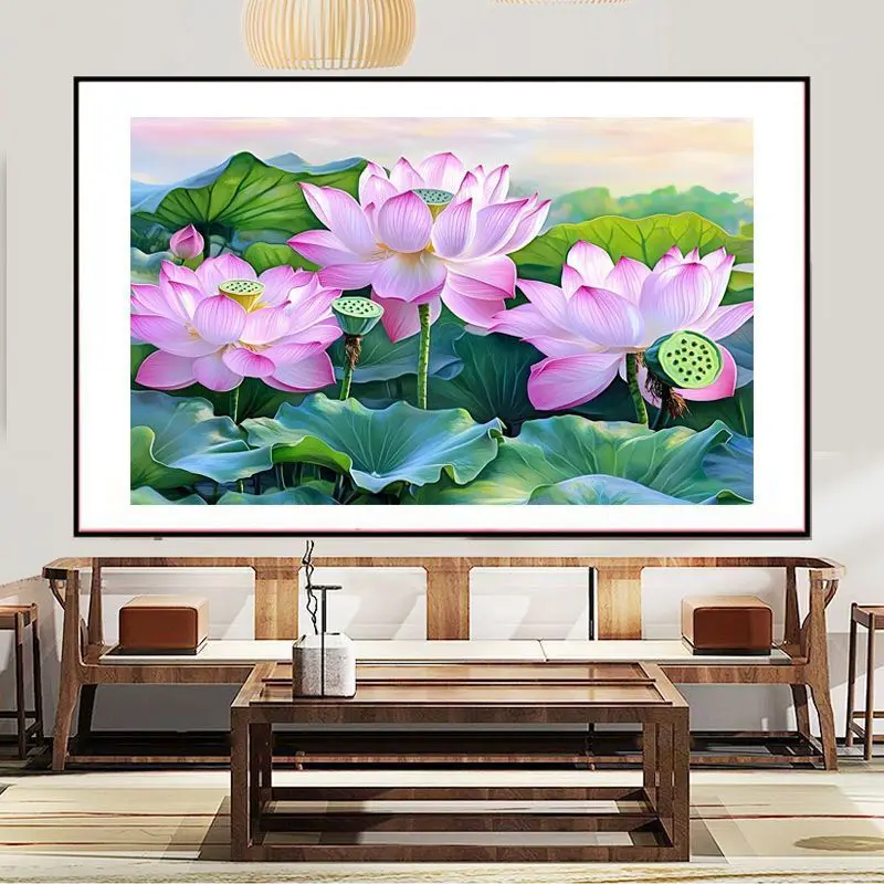 

Наборы с принтом лотоса, вышивка крестиком, 11CT, 9CT, вышивка, сделай сам, хлопковые наборы для рукоделия, поделки с иглами