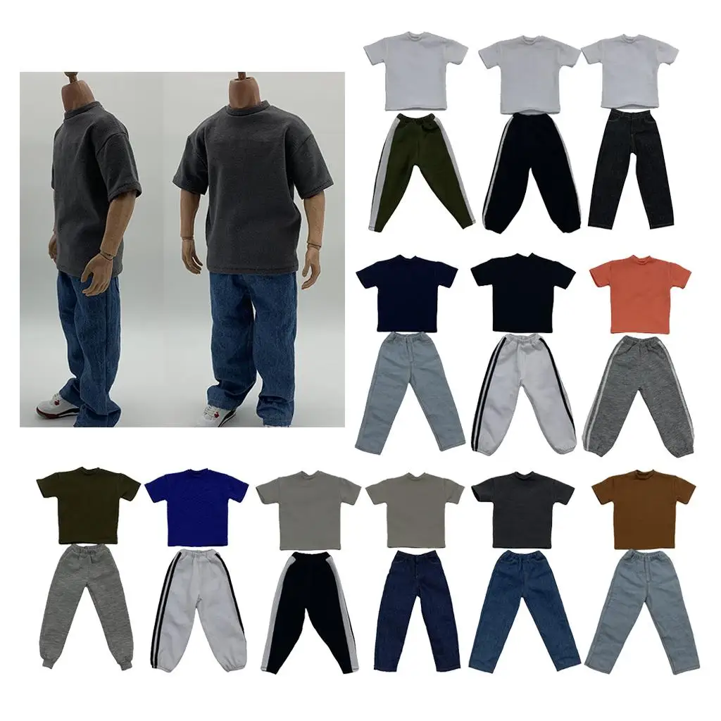 1/6 Scale Action Figure Soldier Army T-shirt+Pants Suits 12in Supplies