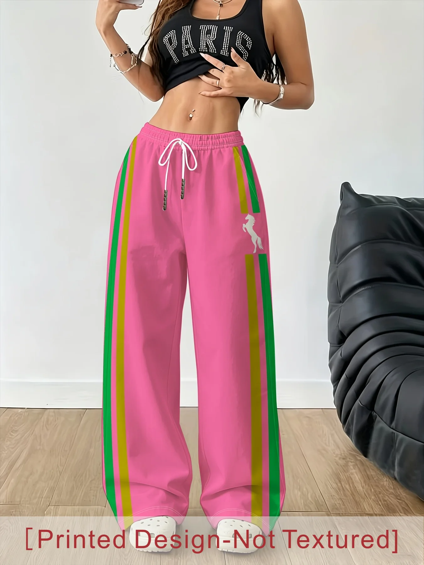 2026 Spring Autumn Hot Sale Personalized Fashionable Y2k Pants Trendy Fashion Vintage Print Loose Women Red Sports Pants