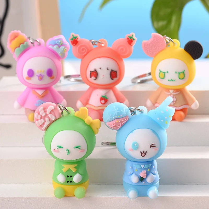 New cute raincoat piggy keychain bag car pendant