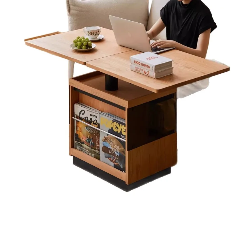 

coffee dining dual-purpose cherry wood living room folding and retractable movable side