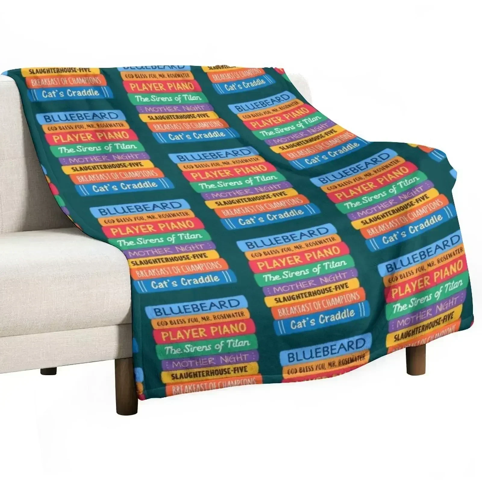 

Kurt Vonnegut Books Throw Blanket Wrinkle Resistant Lightweight Blanket
