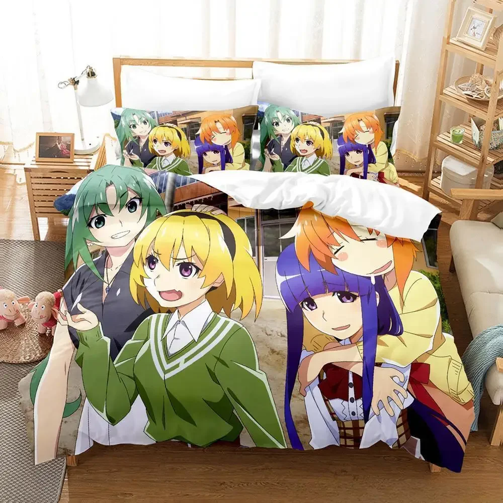 

Higurashi no Naku Koro Ni Комплект постельного белья Single Twin Full Queen King Size Комплект постельного белья для взрослых и детей Наборы пододеяльников для спальни Аниме Комплект постельного белья