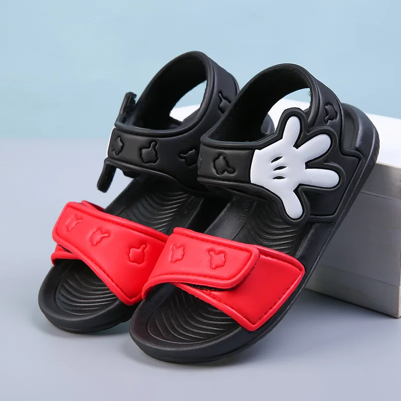 Sandalias antideslizantes para niño y niña, zapatos de playa de dibujos animados, tiburón, Delfín, Spiderman, Mickey, transpirables