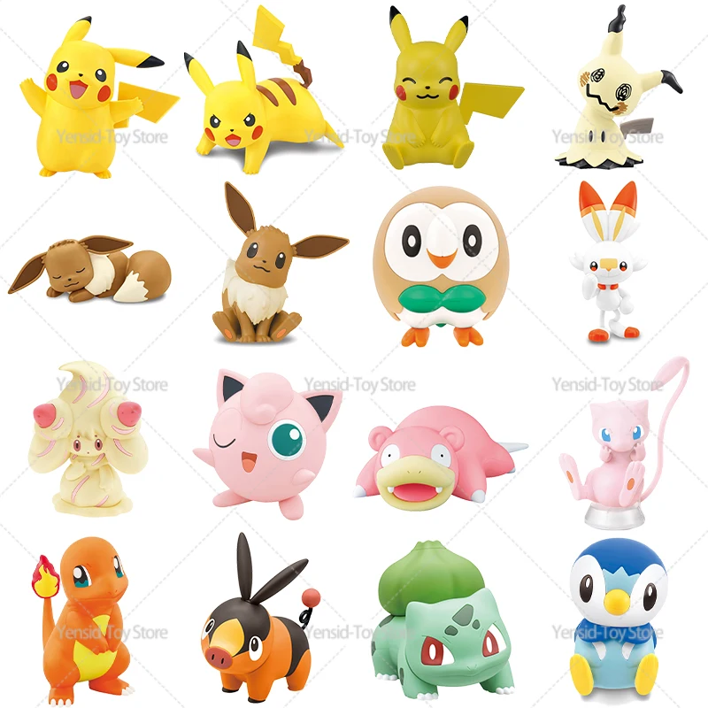 BANDAI Pokemon Figure Model Kit Plamo Collection Quick Eevee Alcremie Tepig Bulbasaur Charmander Jigglypuff Piplup Pikachu