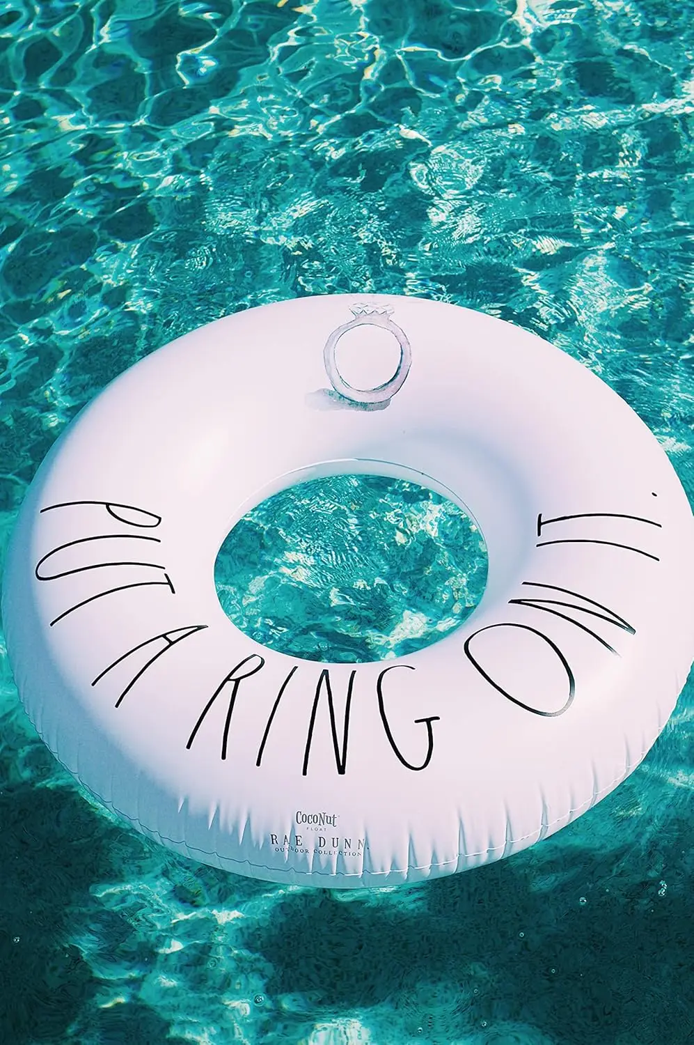 Rae Dunn x Ring Float Adult Size Large 48 Inch Inflatable Raft Durable Water Inner Tube Stable Ride-On for Summer Parties Swim E