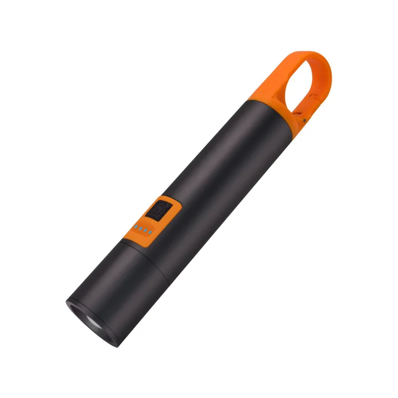 LED Tactical Flashlight USB C Rechargeable Super Bright With Snap Hook and Lampshade Waterproof Torch 3 Modes Camping Lantern