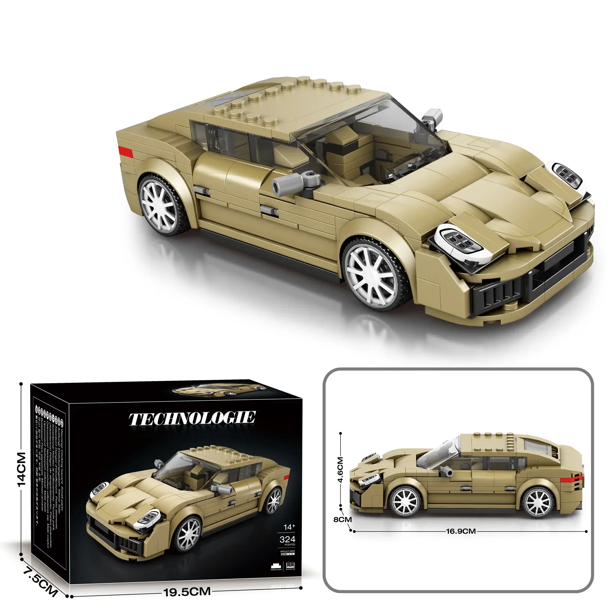 324PCS Luxury Coupe Building Blocks Classic Speed Car Model Technology Bricks Desktop Decoration Kids DIY Toys Birthday Gift