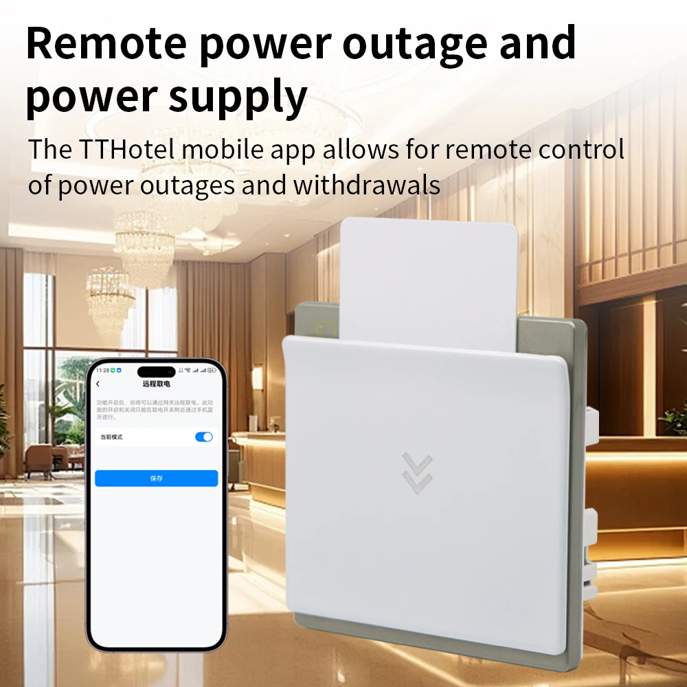 ES3 TTHotel 40A Energy Saving Switch Saver AC180-250V 2.4GHz Wifi S50 Card Power Saver App WIIF Remote On Off