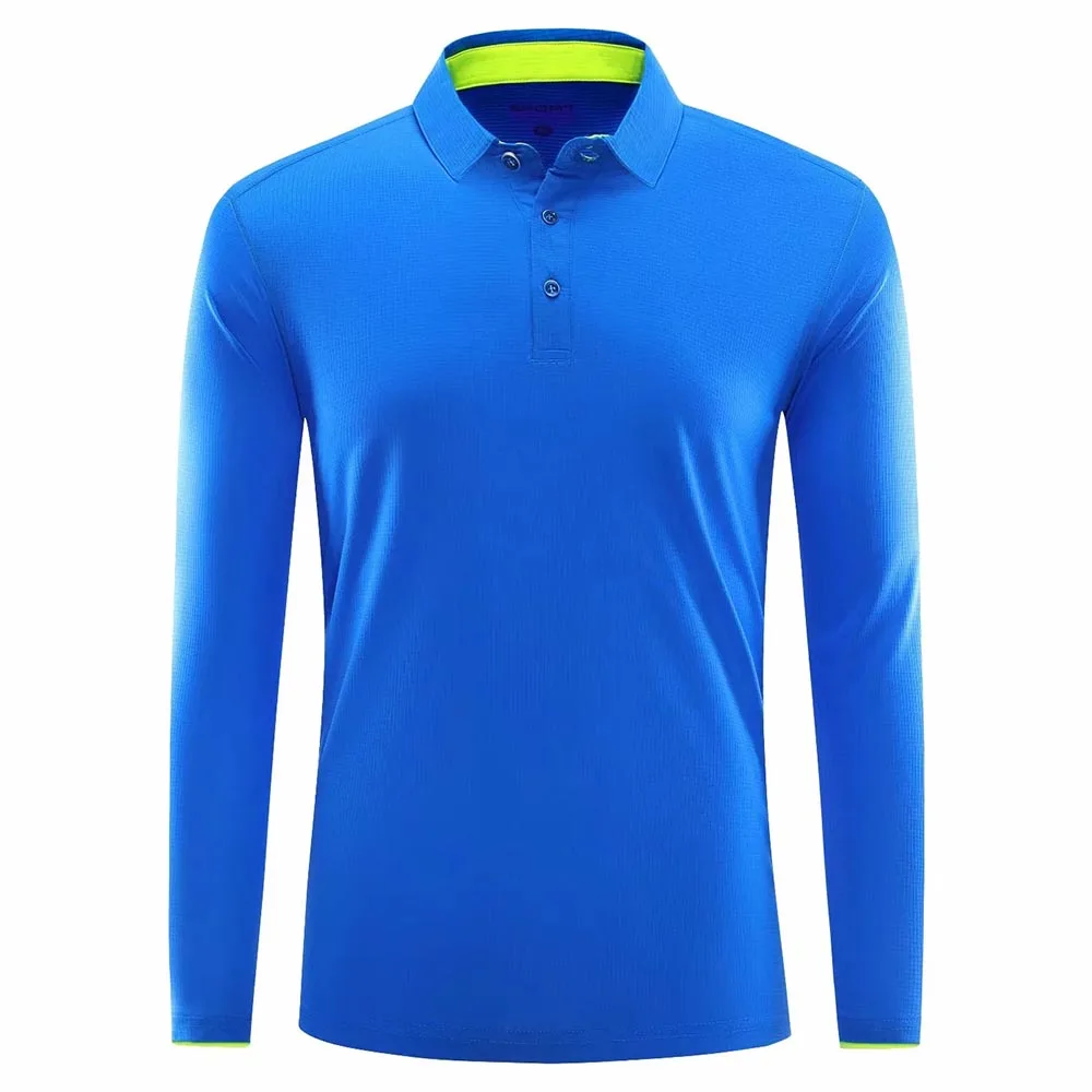 

Mens Golf polo Shirts Long Sleeve Tennis Shirt 2020 Mens Turn-Down Collar Trainning Sportswear Women Golf Shirt Badminton shirt