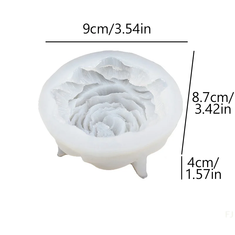 [YU]Peony Candle Silicone Mold Rose Cake Chocolate Silicone Mold Soap Mold Valentine'S Day Gift Rose Flower Mold