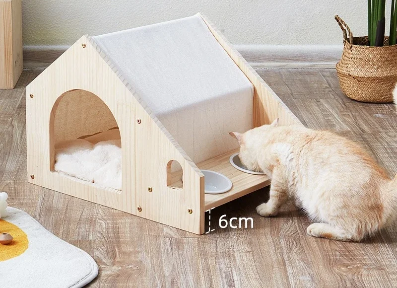 

Cat Nest Four Seasons Universal Wooden Cat House Baby Cat Villa Small Dog kennel does not occupy the pet kennel Teddy Dog House.