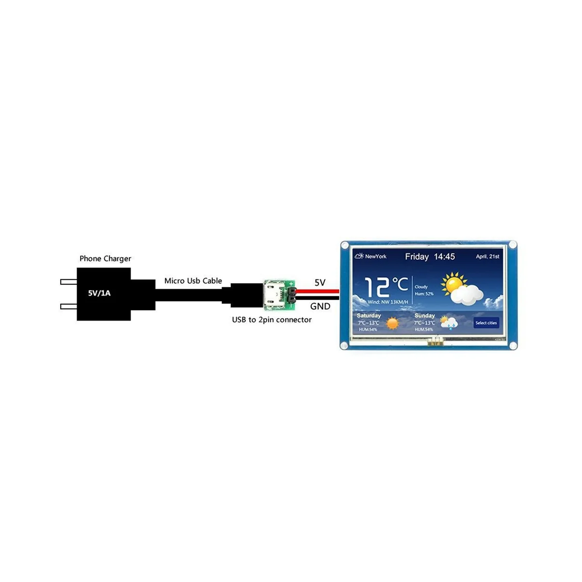 HMI LCD Touch Display NX8048T070 7-Inch Human-Machine Interface HMI Resistive Display Enhanced Series