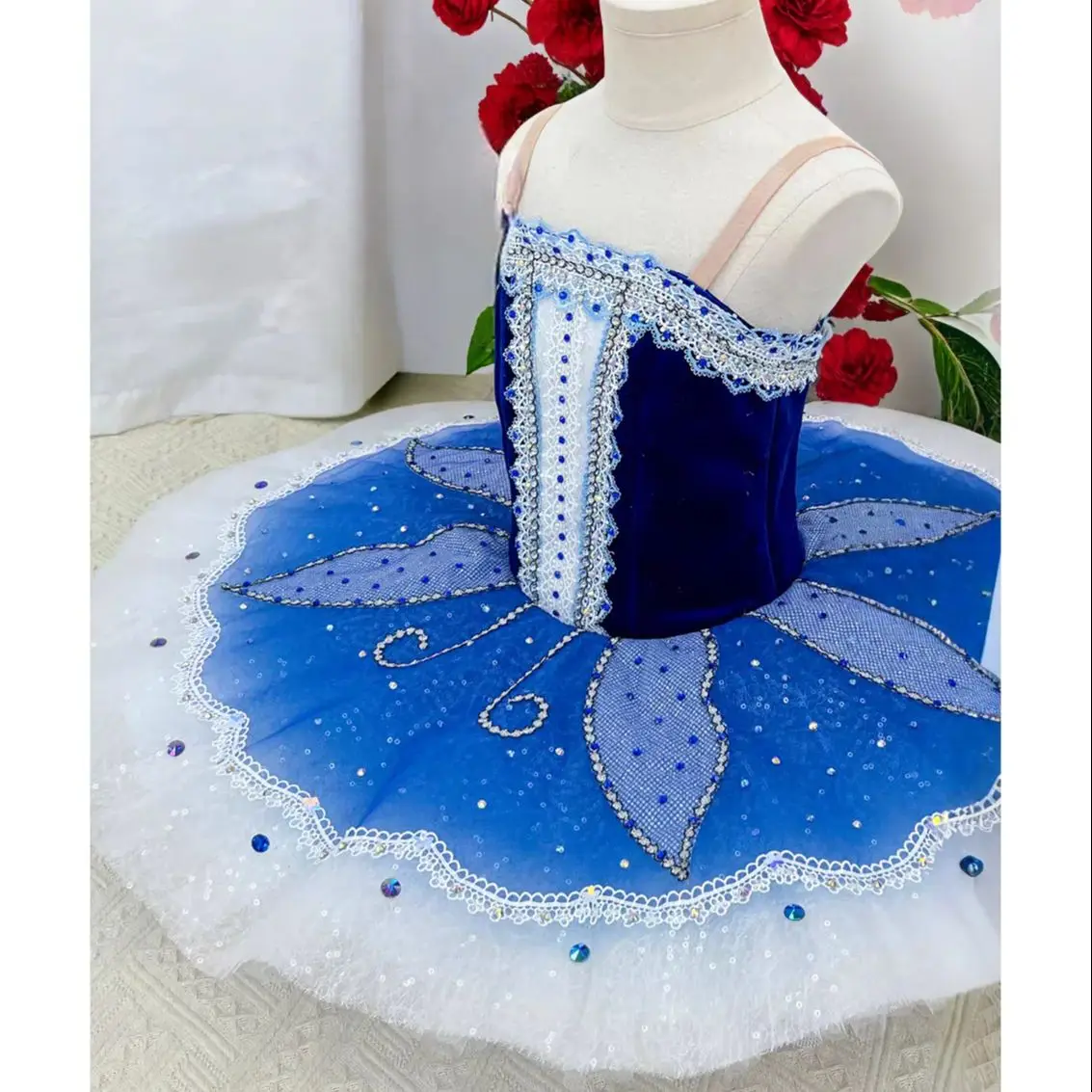 Jupe de Ballet Bluebird personnalisée, fée argentée, la belle au bois dormant, robe Tutu de spectacle Esmeralda