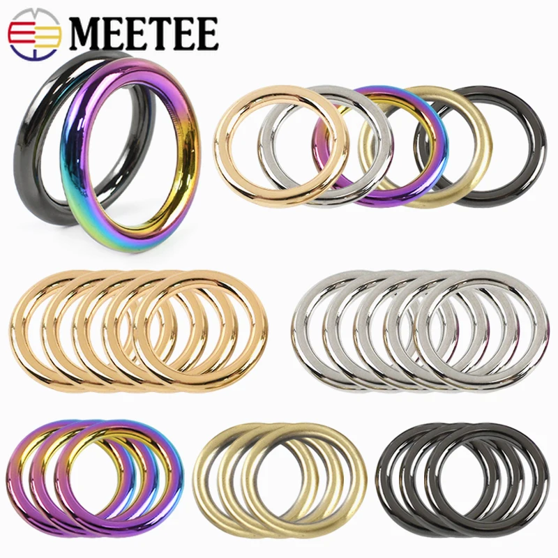 

5/10Pcs 15-50mm Metal O Ring Buckle Seamless Rings for Keychain Handbag Strap Connector Dog Collar Clasps DIY Bag Accessories