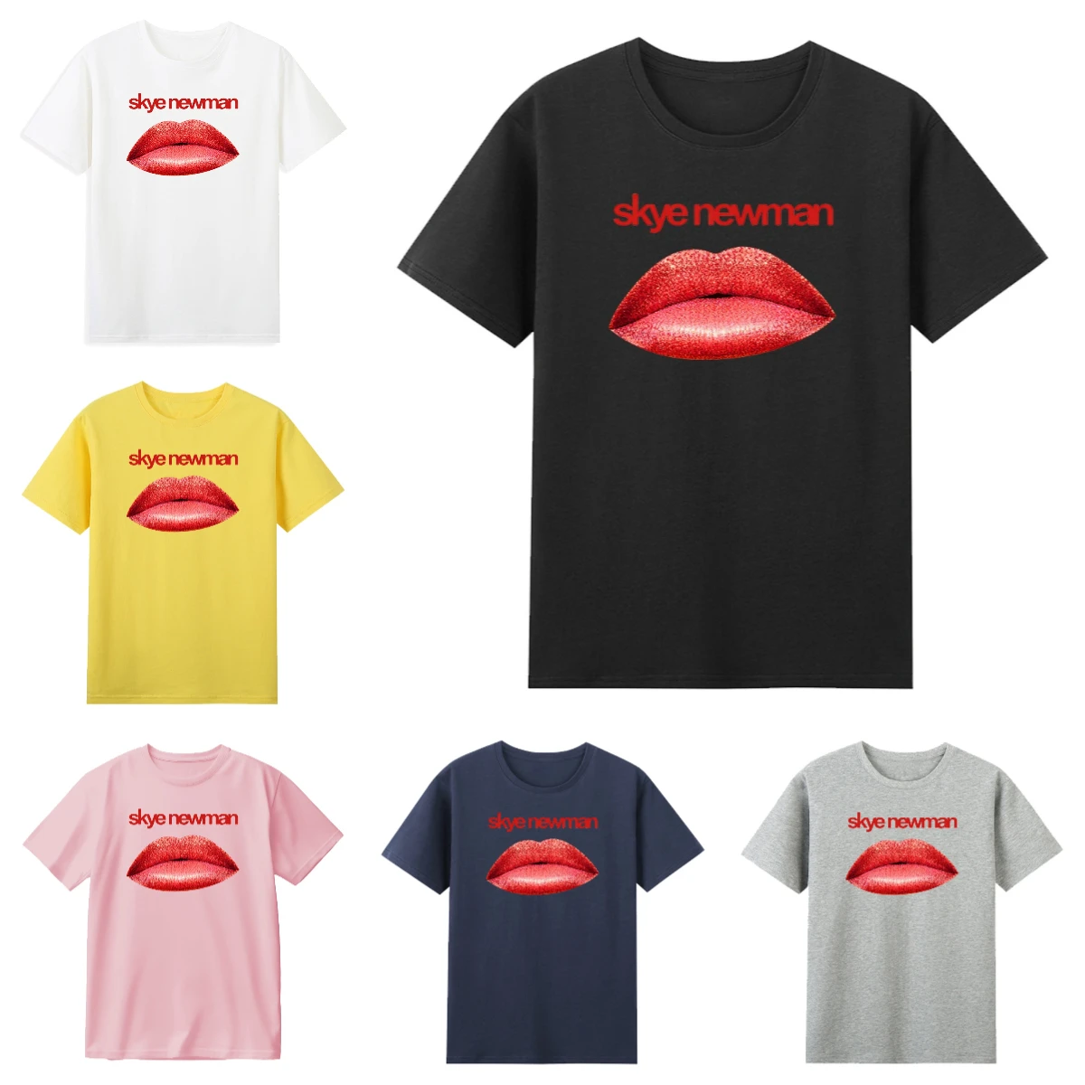 Skye Newman Lips T-shirt 2026 Tour O-Neck Short Sleeve Cotton Tee Men Women Streetwear Tops