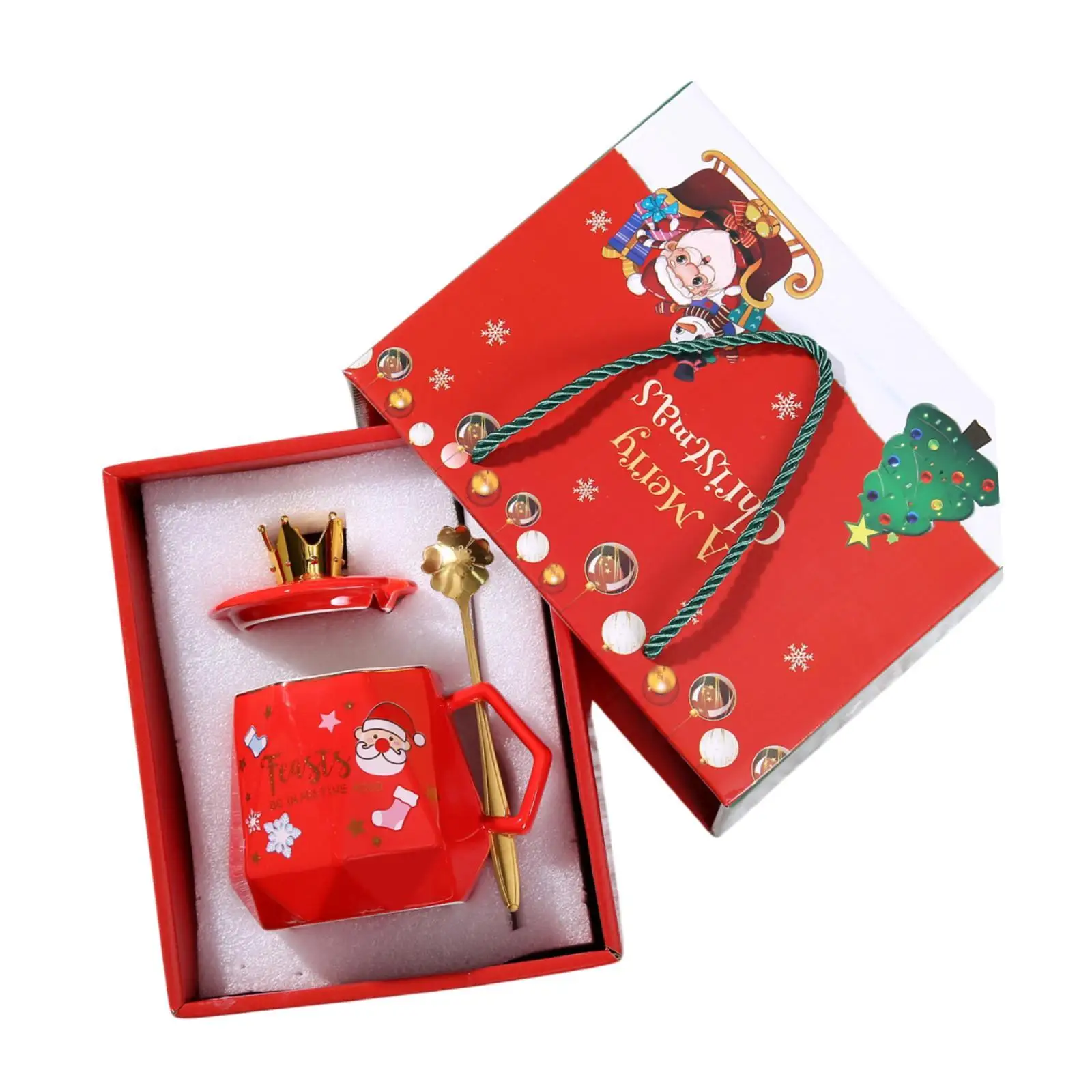 Świąteczny zestaw porcelanowych kubków do kawy Santa Filiżanka do herbaty Filiżanka do kawy Mleko Kubek do kawy do hotelu Prezent świąteczny Restauracja