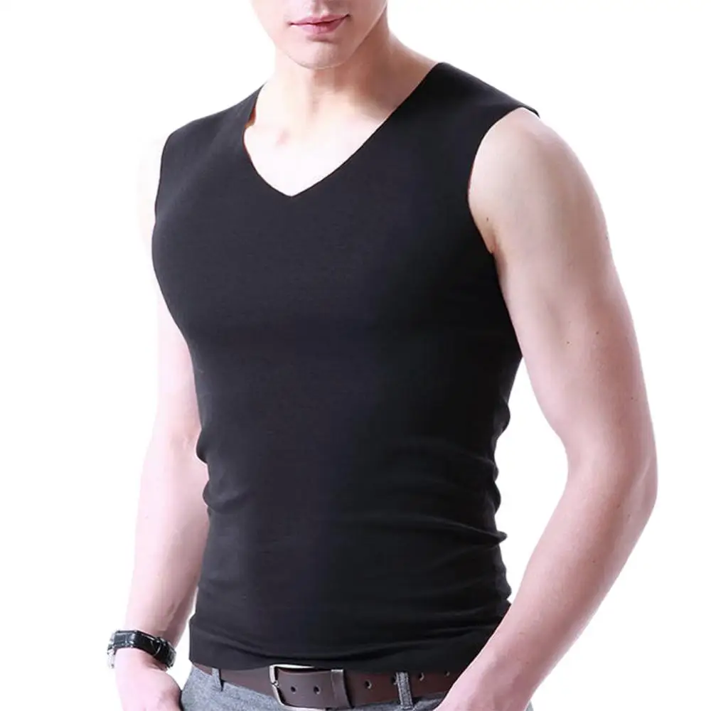 men Men Sporty Sleeveless V Neck Slim Seamless Vest Tank Top Vest Casual Slim Fit Fitness Sports