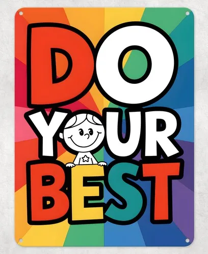 Do your Best Teach Learn Metal Poster Wall Tin Sign School Teacher Gift Plaque --Tin Sign