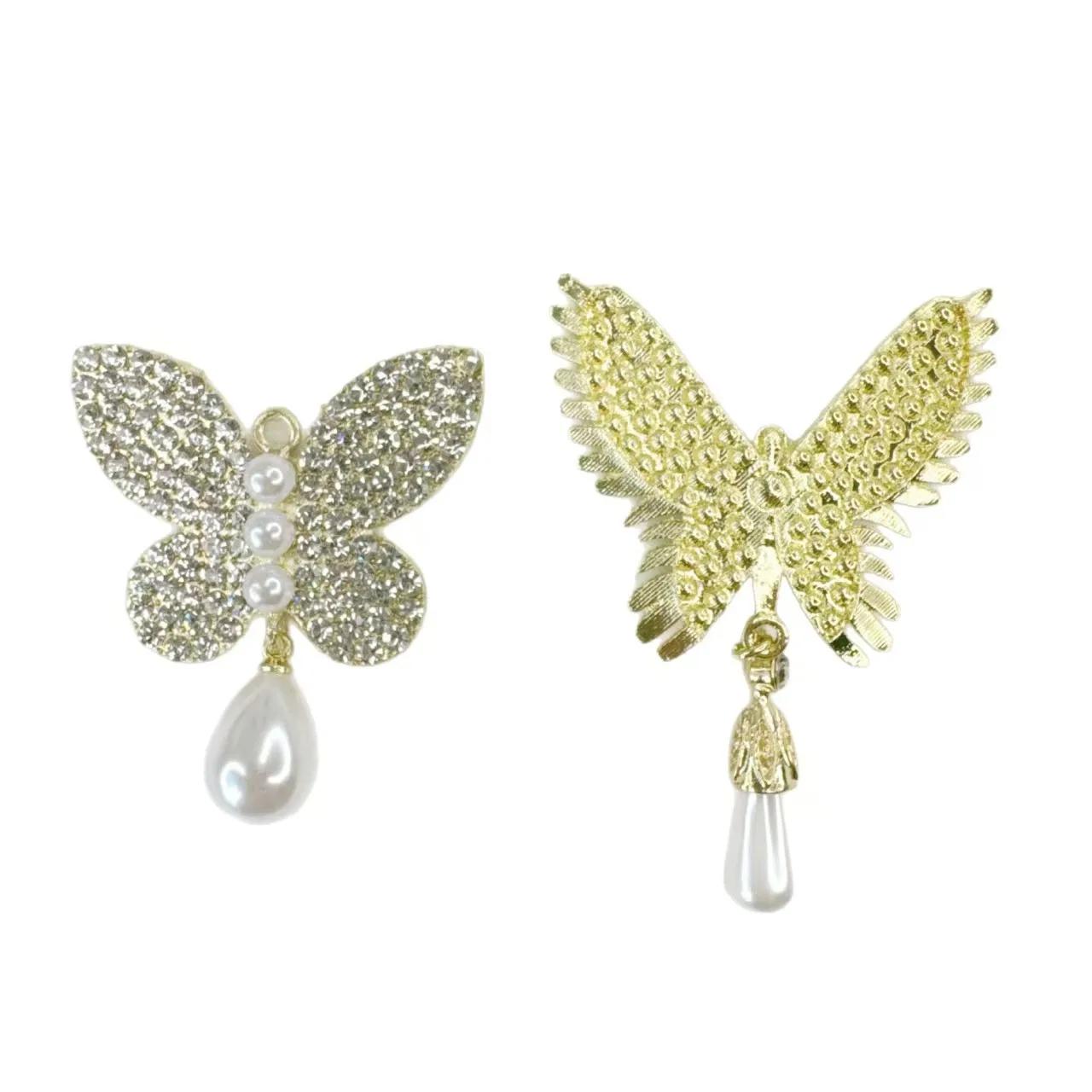 ريترو ستايل 2 جديد عصري حجر الراين اللؤلؤ قلادة سبيكة بروش اليدوية DIY بها بنفسك حفلة كأس للنبيذ الزفاف الديكور