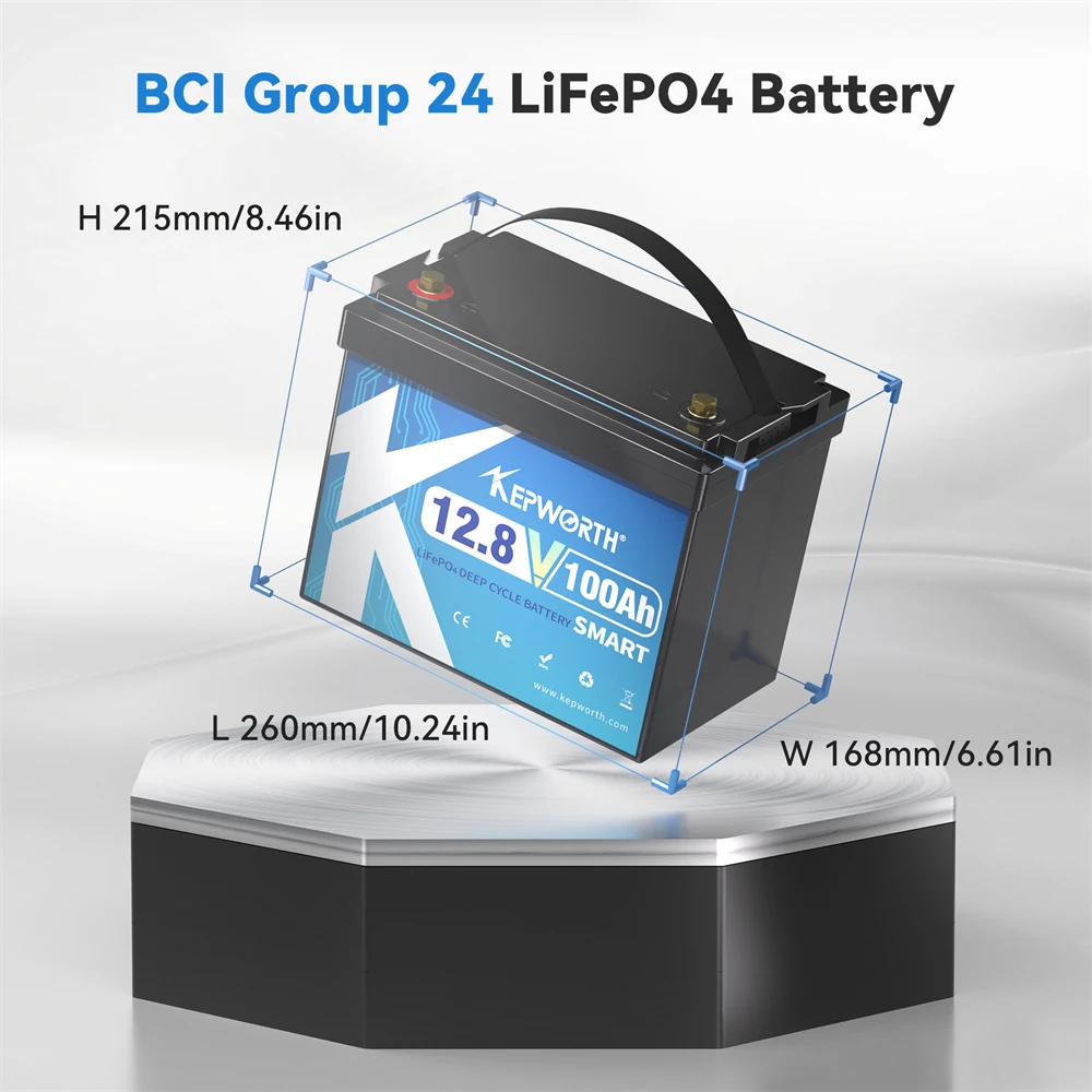 12 V 24 V KEPWORTH LiFePO4 Lithium-Eisenphosphat-Batterie mit BMS 50 100 120 135 300 Ah für Golfwagen EV RV Solarenergiespeicher – Detail 19