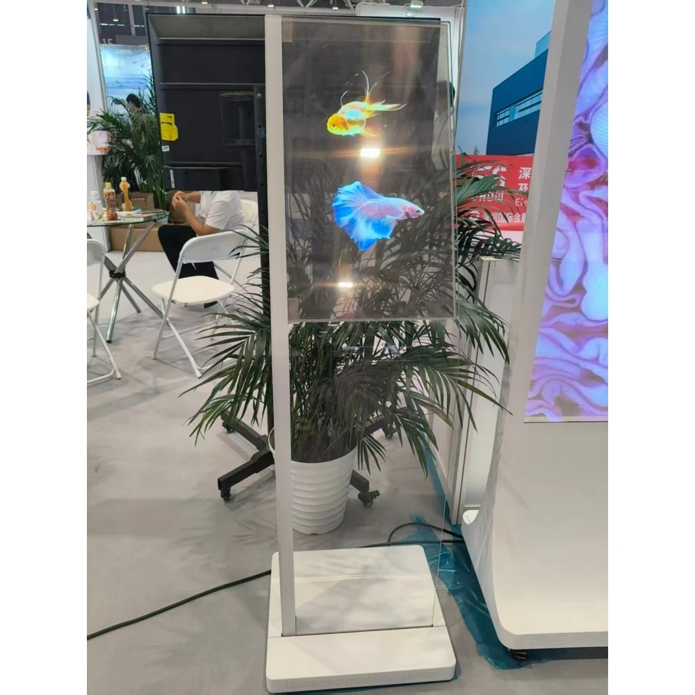 Custom Floor Standing Curved Transparent OLED Touch Display, Digital Signage for High-End Retail Museums, AliExpress